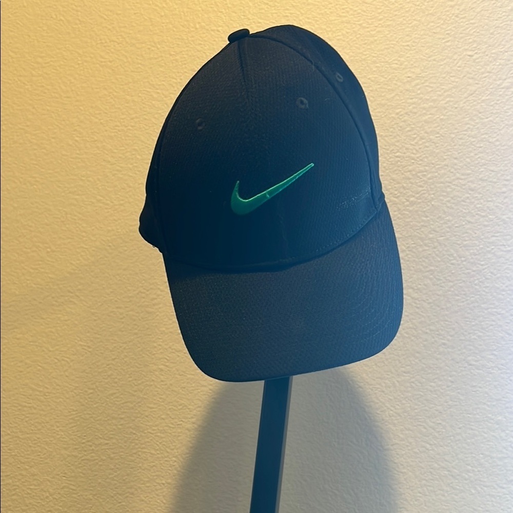 Nike Black and Green Hat with Minimalist Design
